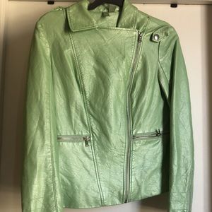 Vintage green leather jacket!